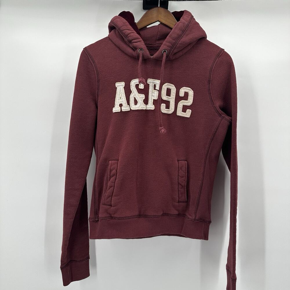 Vintage Abercrombie Fitch Sweatshirt Womens Large Burgundy Y2k Logo